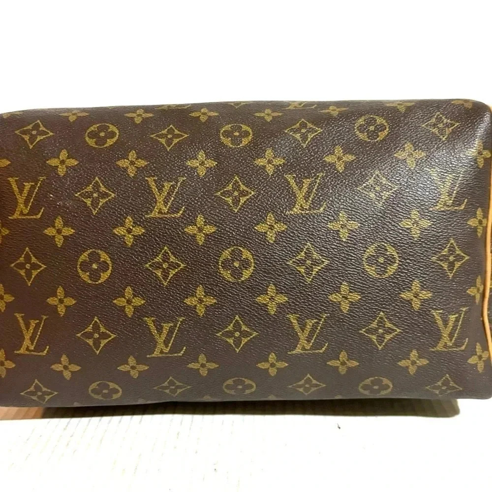 Louis Vuitton monogram speedy 45 vintage brown coated canvas LV top handle bag - Picture 4 of 13